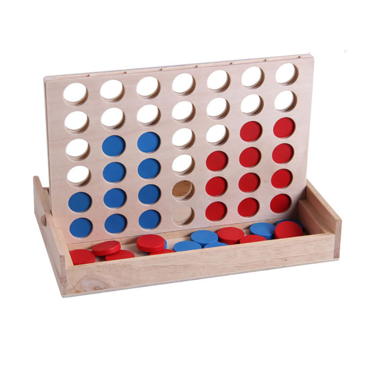 Connect%20Four%20in%20A%20Row%20Line%20up%204%20Wooden%20Board%20Game%20Kids%20Adult%20Intelligent%20Toy%20-%20Image%202