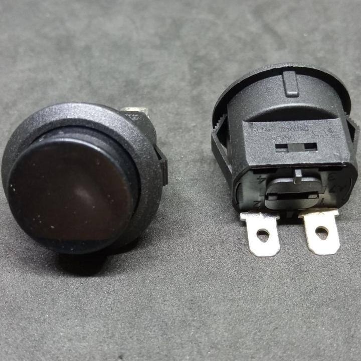 2Pcs- SPST ON OFF 2 Pin Round Plastic Momentary Push Button Switch 16A 250VAC