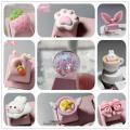 Cute cartoon cat's paw bunny xda three-dimensional round Lofe beautiful girl low switch keycaps mechanical keyboard. 