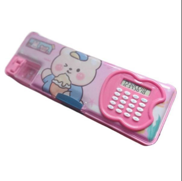 Pop Up Pencil Case with Calculator and Sharpener Multifunction Pencil Box Double part pencil case multicolor multi design