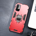 Quiberk for Xiaomi Redmi Note 10 5G Case Shockproof Armor Metal Ring Stand Holder Hard Protective Cover. 