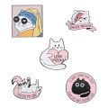 Colorful Funny Set Enamel Pin Cute Cool Cat Bat Sun Flower Badge Decorative Backpack Clothes Lapel Brooch Jewelry Accessories. 