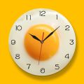Sunny Side Up Fried Egg Kitchen Decor Acrylic Wall Clock Breakfast Food Resturant Wall Art Dining Room Silent Wall Hanging Watch.