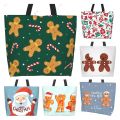 Gingerbread Man Candy Cane Christmas Tote Bag Grocery Bag Shopping Handbag Beach Gift Bags for Women Work Outdoor. 