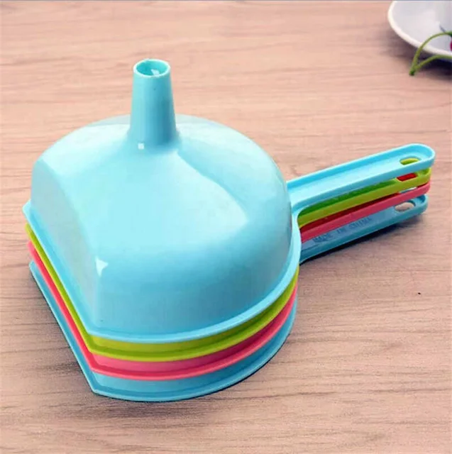 Plastic Oil Funnel With Handle - Multicolor