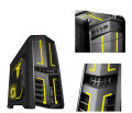 Segotep Chariot TF Mid Tower Gaming Computer Case Support ATX M-ATX ITX Motherboard - Black and Golden.