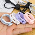5 Pcs/ Set Portable 4 Holes Adjustable Silicone Wire Manager Ties Space Saving Data Cable Organizer Strap Computer Mouse Line Winder Tape. 