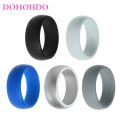 DOHOHDO New 8mm Affordable Silicone Rubber Wedding Bands For Men Rings Black White Color Casual Silicone Finger Ring Anel.