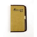 Elegant Brown Leatherette Desk Organizer with Foldable Cover Name Card Holder.