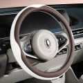 Car steering wheel cover, full leather, ultra-thin, D-shaped, sweat absorbing, anti slip, O-shaped, breathable, round, all season product. 
