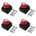 4X 12V-48V Battery Disconnect Switch Battery Isolator Switch Master Power Cut Off Kill Switch Waterproof Marine Switch.