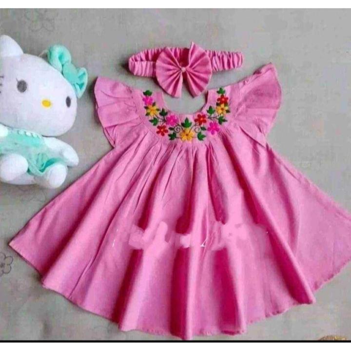 1 year baby cotton dress best sale