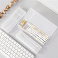 White Pencil Box  Transparent Stationery Case Frosted Office Supplies Pencil Bag for School Office Students Stationery Storage Desk Organization. 