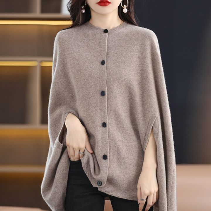 AW22%20100%25%20Cashmere%20Round%20Neck%20Sleeveless%20Knit%20Top%20Cape%20Cardigan%20Coat%20Loose%20And%20Lazy%20-%20Image%202
