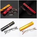 Fold Reading Glasses Metal Frame Ultra-light Men Women Reading Glasses Portable Mini Reading Presbyopia Eyeglasses With Box.
