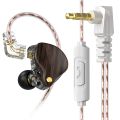 Hellodigi Q1Pro Retro Wood Grain In Ear Earphones Dynamic Stereo With Microphone Music Game Noise Reduction Wired Earphones.