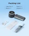 Popular Mini High-Speed Handheld Turbo Fan Smart Digital Display Wearable Personal Desk Neck Fan with Five Wind Speeds. 