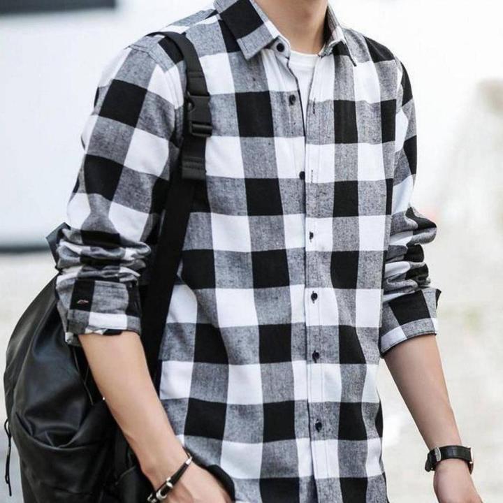 Black & White Check Shirt For Men