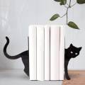 Decorative Bookends Black Cat Sculpture Book Stand for Shelves Desk Office. 