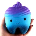 【Broad Sunlight shop】big Cartoon galaxy Tooth Cake PU Squishy antistress Toys Jumbo teeth Slow fun Kids adults Squeeze. 