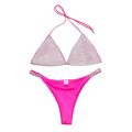 Women's Sexyy Shining Diamond Split Swimsuit Sexyy Bikini Shining Silver Solid Bra Bikinis Set Sexyy Swimwear Without Chest Pads and Underwires (S/M/L). 