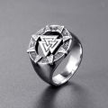 Norse Mythology Viking Triangle Logo Ring Titanium Steel Ring Badge Symbol Men's Ring. 
