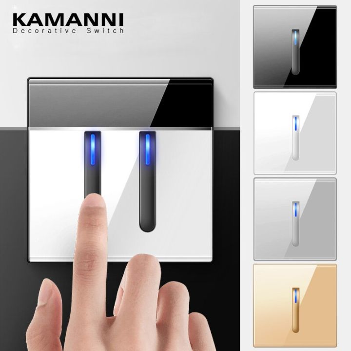KAMANNI%20Luxury%20Light%20Switch%20LED%20Indicator%20Crystal%20Tempered%20Glass%20Piano%20Key%20Model%20design%20White%20Push%20Botton%20Wall%20Switches%20220V%20New%20-%20Image%205