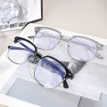Fashion retro eyebrow half-frame anti-blue light business glasses men's and women's myopic eyewear.