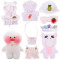 White Doll Clothes Dress Sweater Hat Uniform Fit 30cm Lalafanfan Yellow Duck Doll Children's Toy Girl Gift Duck Doll Accessories. 