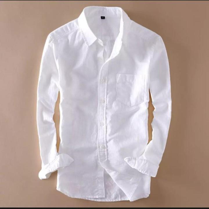 New Long Sleeve Casual White Shirt for Men