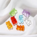 St. kunkka 10pcs Acrylic Cute Bear Transparent Beads Perforated Pendant For DIY Jewelry Making Necklace Bracelet. 