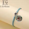 Alien EthShine Personalized Circle Photo Bracelet Custom Projection Photo Bracelets Couple Memorial Jewelry Christmas Gift Women Men.