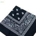 Men Women Cotton Paisley Bandana Head Wrap Head Neck Scarf Kerchief Black. 
