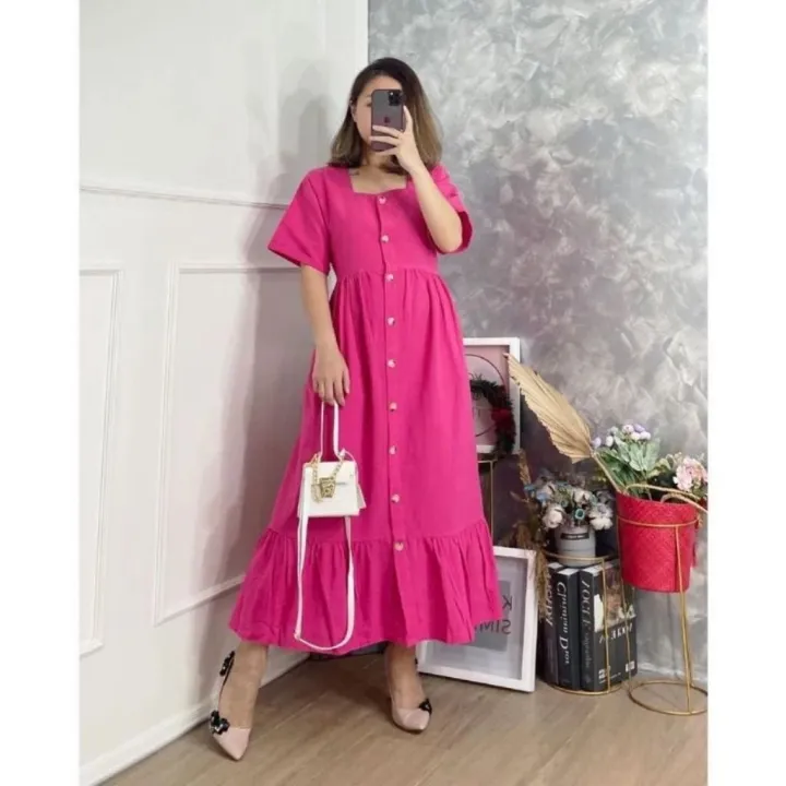 Ladies%20Cotton%20Soft%20Maxi%20Dress%20%E2%80%93%20Comfortable%20Buttoned%20Style%20for%20Women%20-%20Image%205