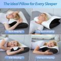 HOMCA Memory Foam Cervical Pillow, 2 in 1 Ergonomic Contour Orthopedic Pillow for Neck Pain, Contoured Support Pillows for Side Back Stomach Sleepers.