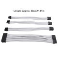 PSU Cable Extension 30cm 4PCS PC Extension Cable Set with Combs for GPU. 