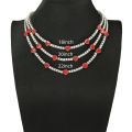 European and American cross-border ins style red dripping nectarine heart splicing single-row diamond tennis chain shiny cool full diamond love necklace.