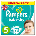 Pampers Baby Diaper Belt System Size 5, 11-16kg 72 Pcs Pack, Made in UK.