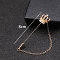 Retro Hollow Crown Lapel Chain Brooch Pin For Men Suit Lapel.