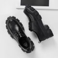 Male Leather Shoes Men 2023 New Chunky Platform Retro Work Shoes Spring Autumn Derby Shoes Highstreet Low Top Man Casual Flats BunnyGarden. 