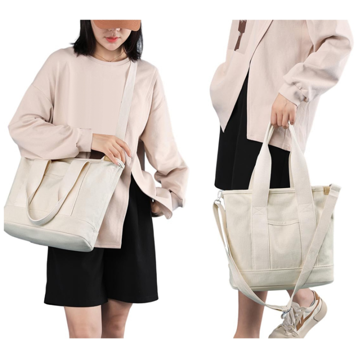 Multi-Pocket%20Tote%20Bag%20with%20Zipper,%20Canvas%20Japanese%20Handmade%20Handbag%20with%20Compartments,%20Multifunction%20Green%20Durable%20Easy%20to%20Use%2032%20X%2014%20X%2029cm%20-%20Image%205