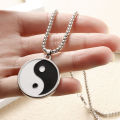 Vintage Men's Stainless Steel Necklace- Chinese Style Yin Yang Tai Chi Pendant Necklace -Male Punk  Jewelry Accessories. 