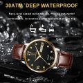 (NEW) Luxury Casual Top Brand Business Male Watches Date Week Waterproof Luminous Leather Dress Men's Watch Relogio Masculino.
