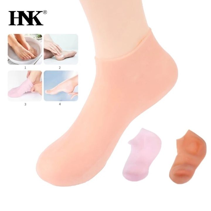 2PCS Silicone Moisturizing Spa Gel Heel Socks Foot Hand Care Sock Anti Cracking Dead Skin Remove Protector Pain Relief Pedicure