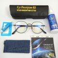 New metal round shape luxurious frame and blue cat glass UV 420 Anti Blue blue light protection. 