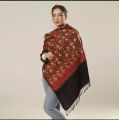 Kashmir Poshmina Shawl Hand Knitted Soft Warm Throw in Natural Colors 22 X 70 Inches.