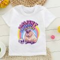Kawaii Capybara Tshirt Kids Children T-Shirt Cartoons Clothes Kid Girl Boy Cute Capybaras Love T Shirt Baby Casual Top Clothes. 