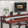 Computer Desk with Monitor Stand Storage Shelves Keyboard Tray - 48 Inches Studying Writing Table for Home Office. 