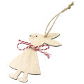 Wooden Bunny Pendant Decor DIY Hanging Craft Cute Bunny Easter Ornament Party Supplies. 
