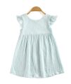 Girls butterfly sleeve Dress Childrens Simple Style Pure Cotton soft crap fabrics Tank Top Dress Kids Clothes..